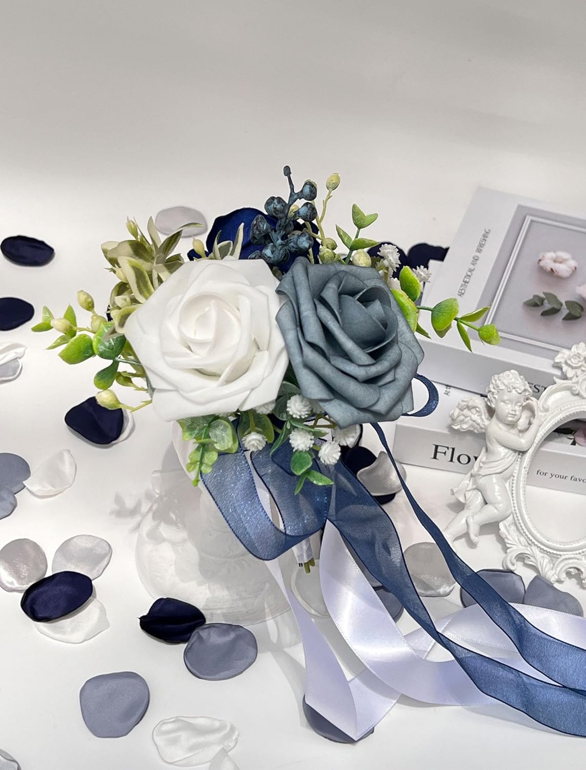 CherishedMoments Blue Wedding Chair Decor Set of 6