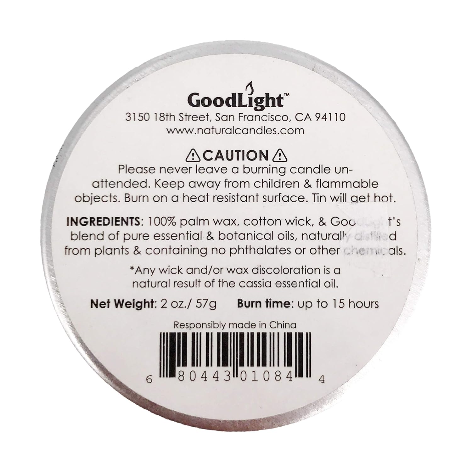 GOODLIGHT Lemongrass Cassia Travel Tin Candle 2 OZ