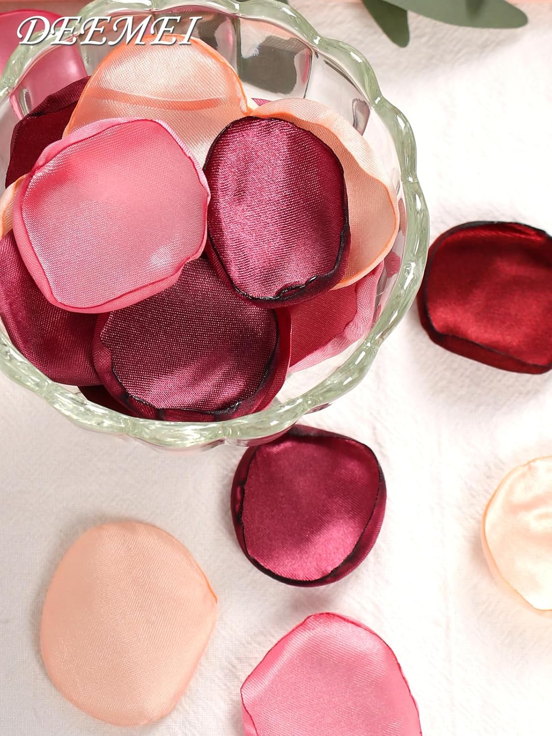 400pcs Silk Rose Petals Mix Burgundy Wedding Decor