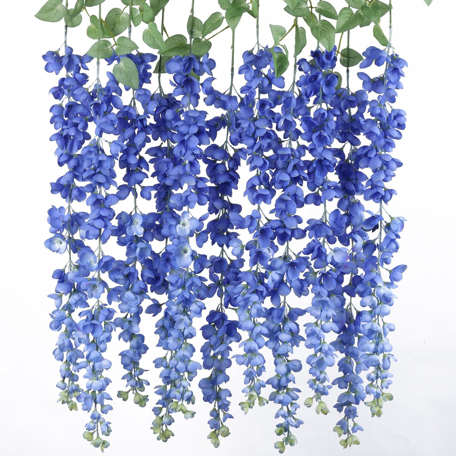 Mizii 6Pcs Royal Blue Wisteria Garland Hanging Flowers Decor