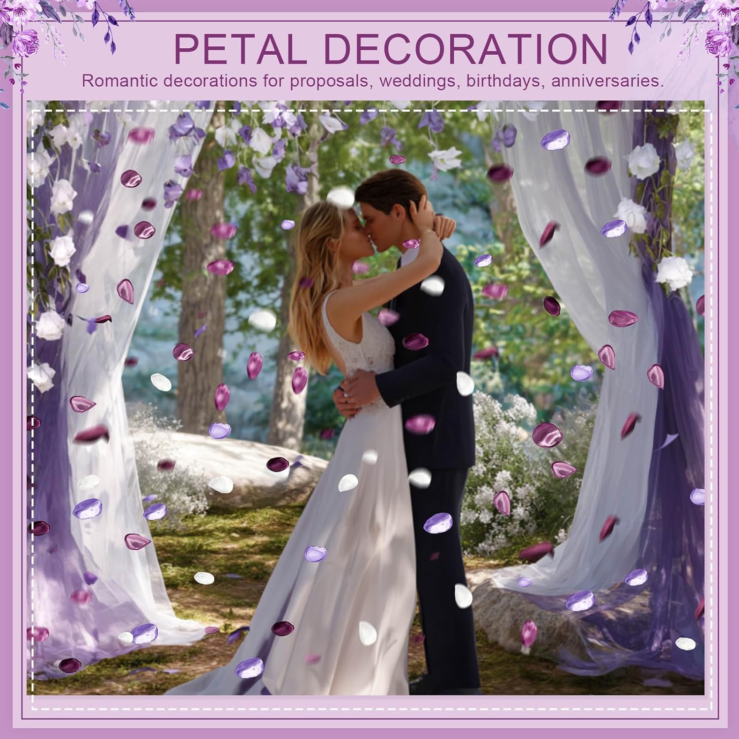 Tigeen 600 Pcs Artificial Rose Petals for Wedding Decor