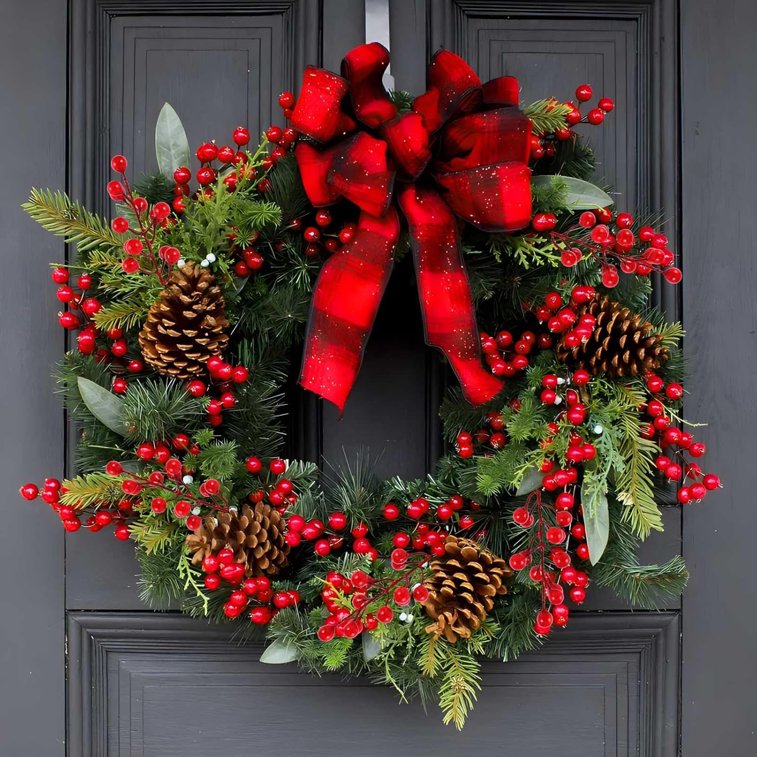 40 Pcs Red Artificial Berry Stems for Christmas Decor