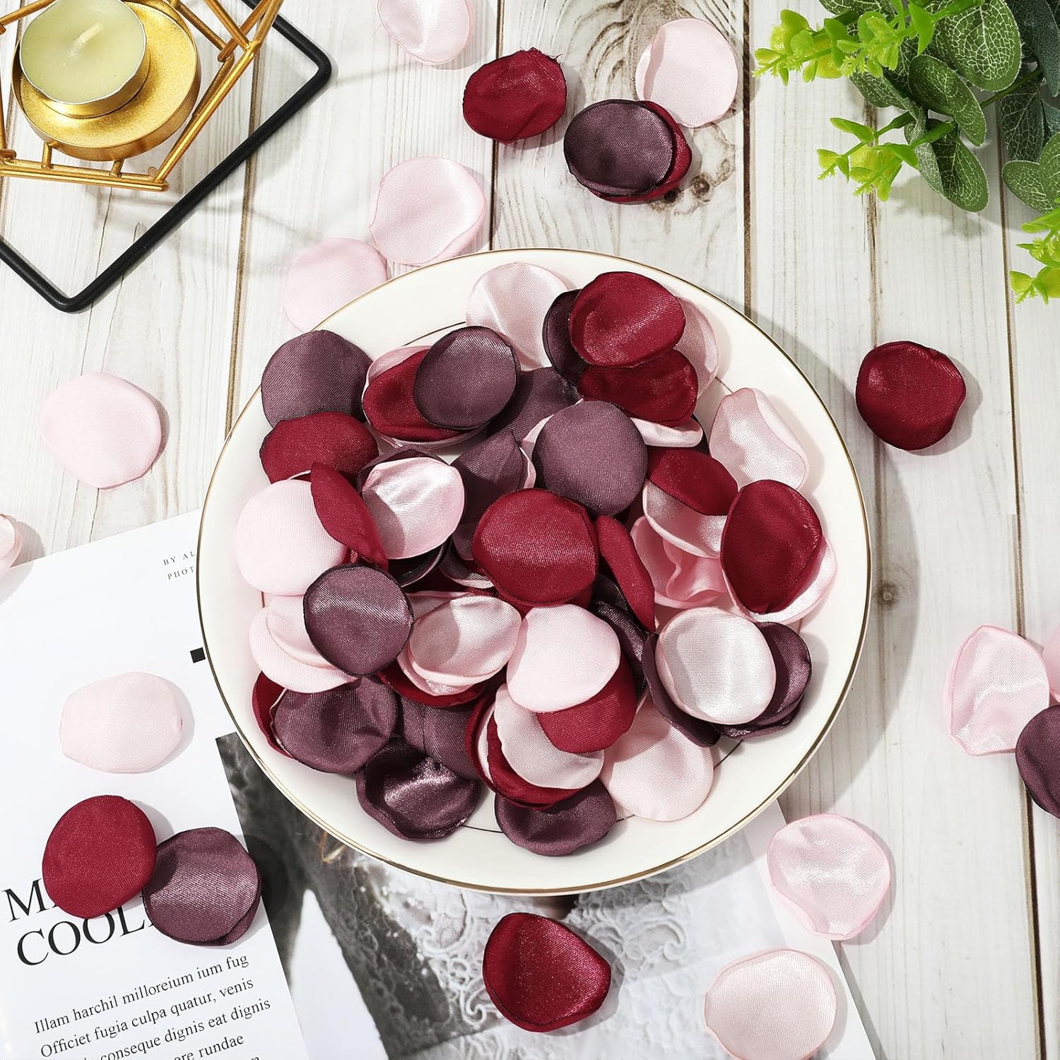 Whaline 400Pcs Artificial Silk Rose Petals Set
