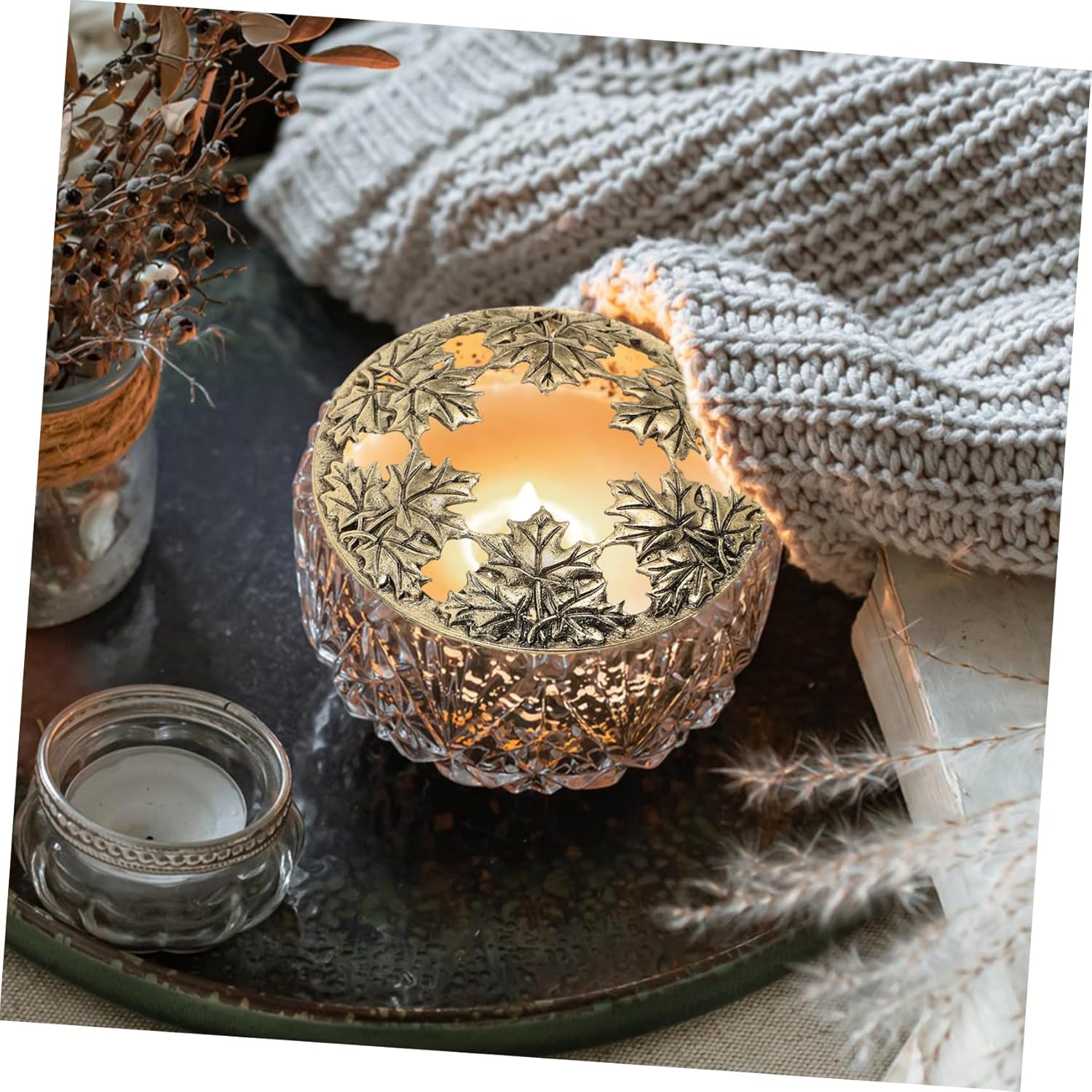 Candle Toppers with Hollow Design for Jar Candles