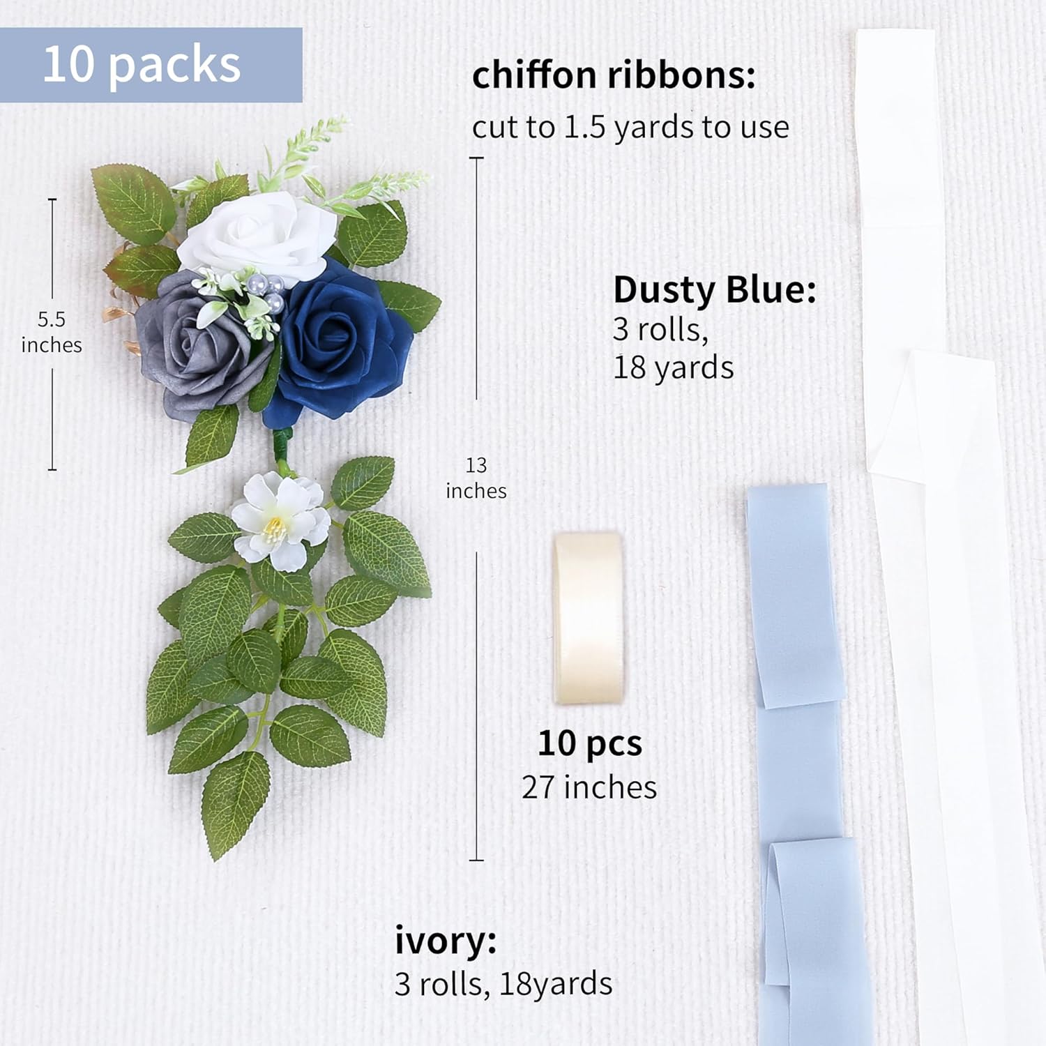 10 Blue Chair Flowers for Wedding Aisle Decor