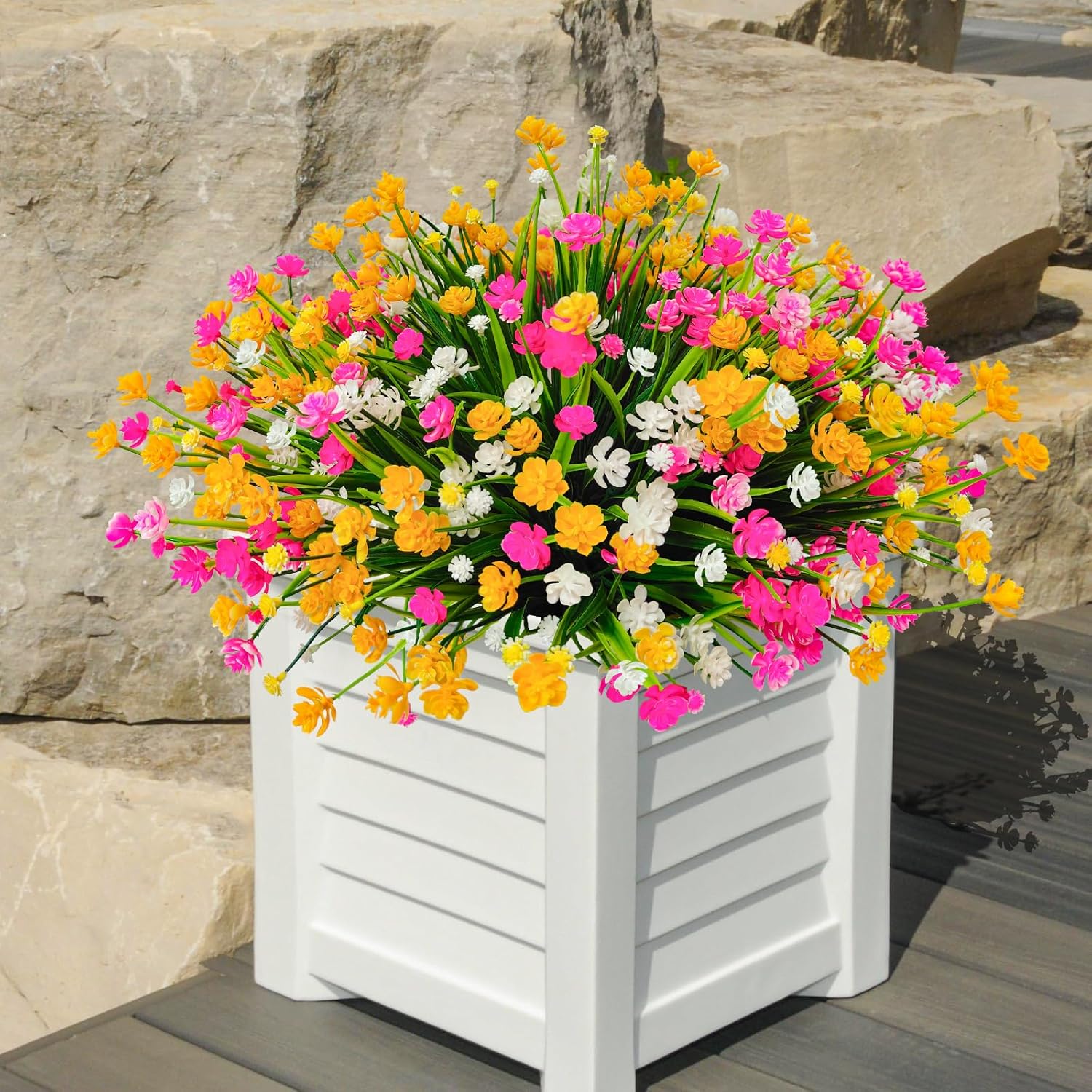 36 Pcs Artificial Flowers for Outdoor Decor