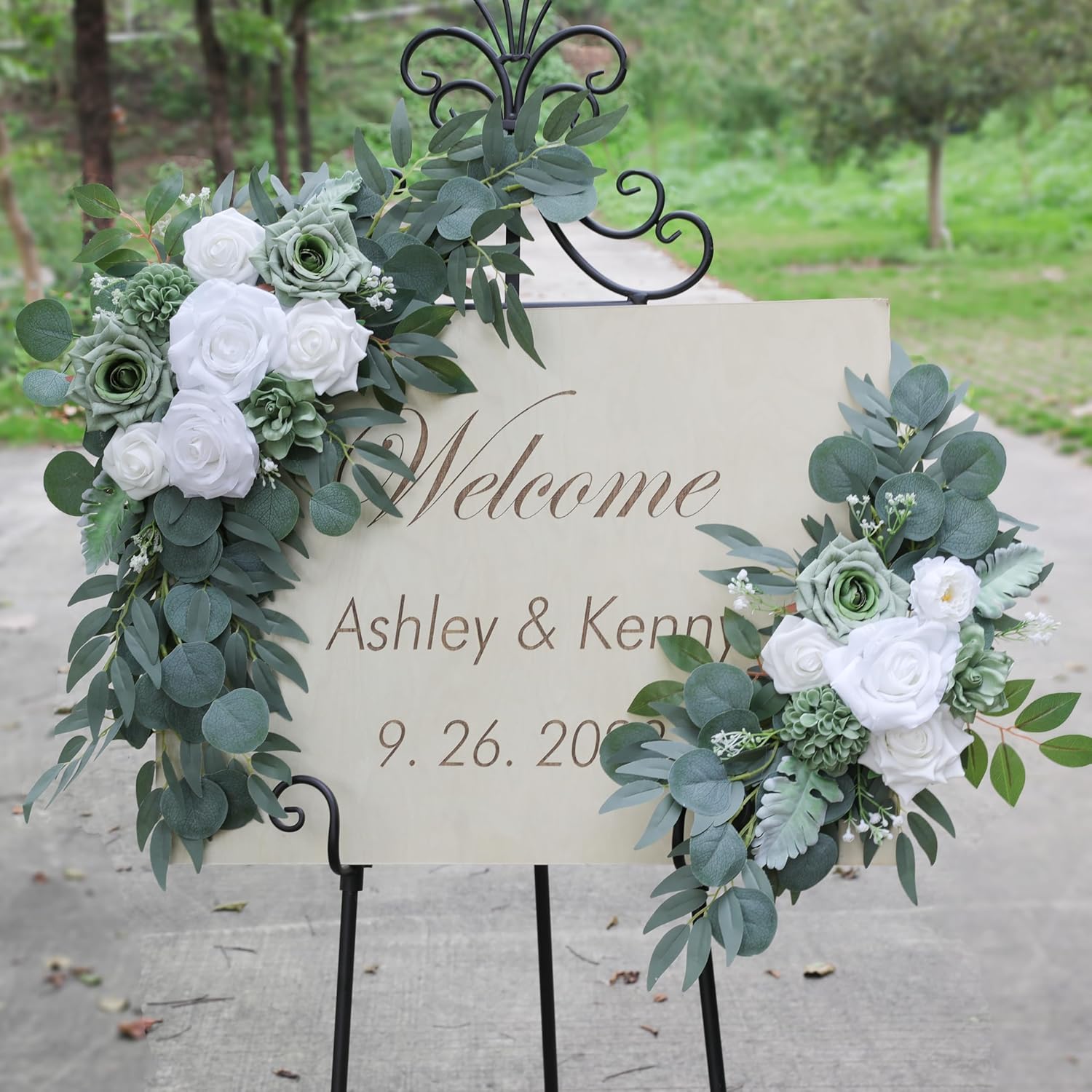 Ponatia Wedding Arch Flowers Pack of 2 Sage Green