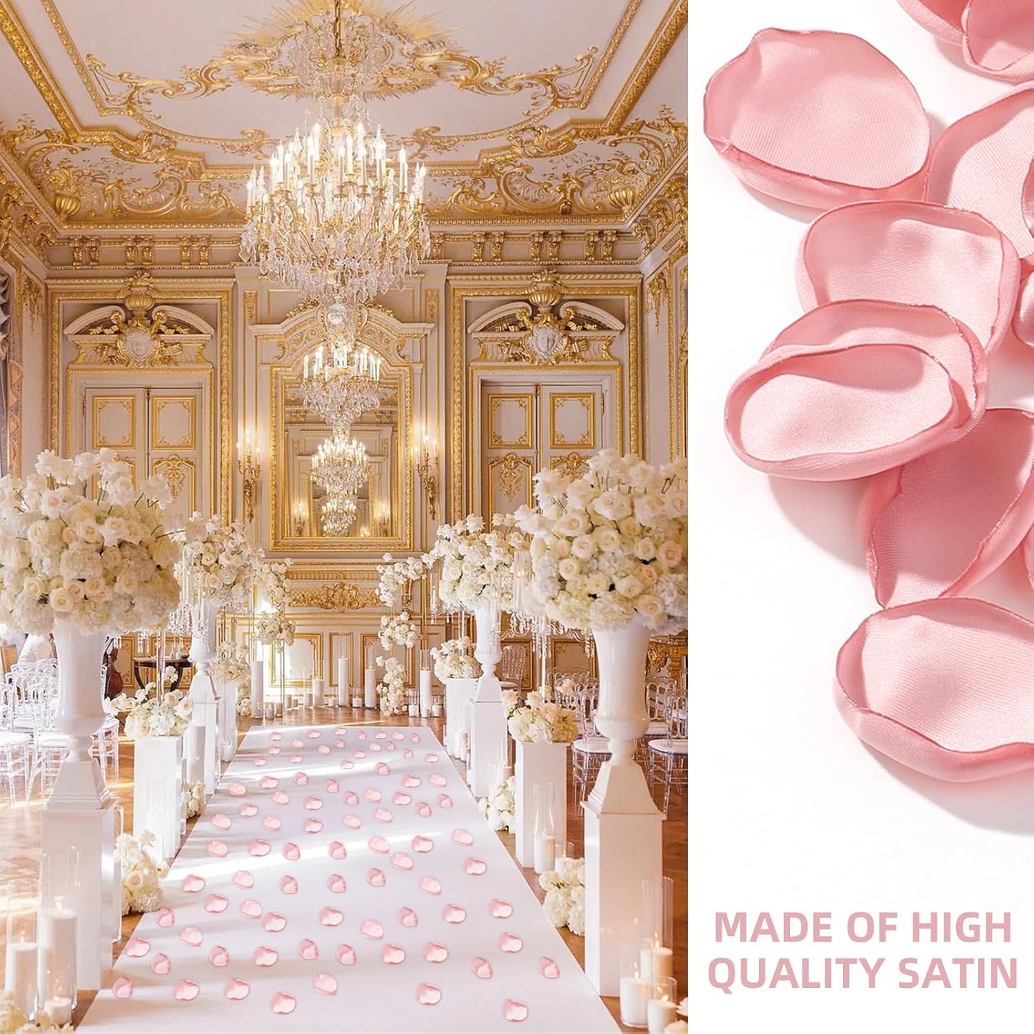 200pcs Silk Blush Pink Rose Petals for Wedding Decorations