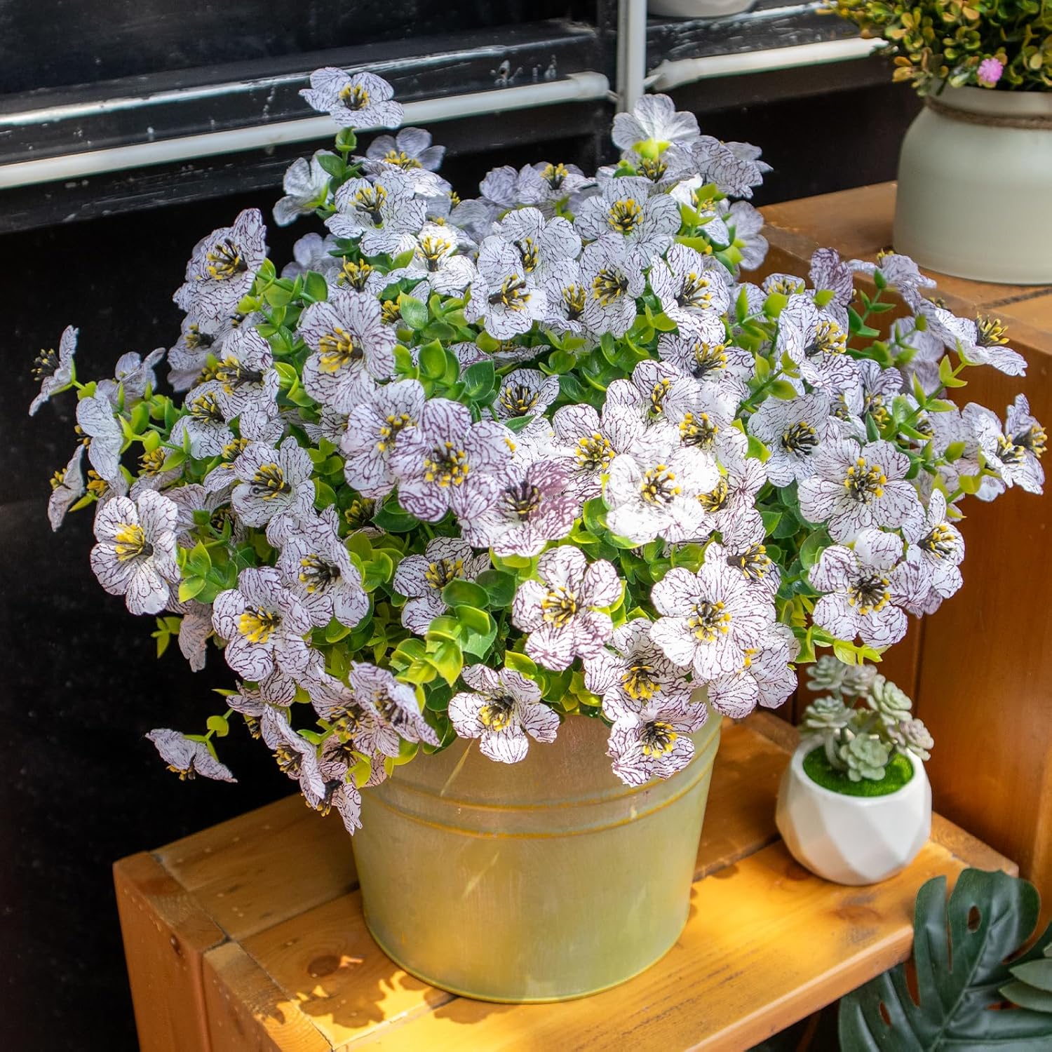 VDVST 10 Bundle Artificial White Flowers Set