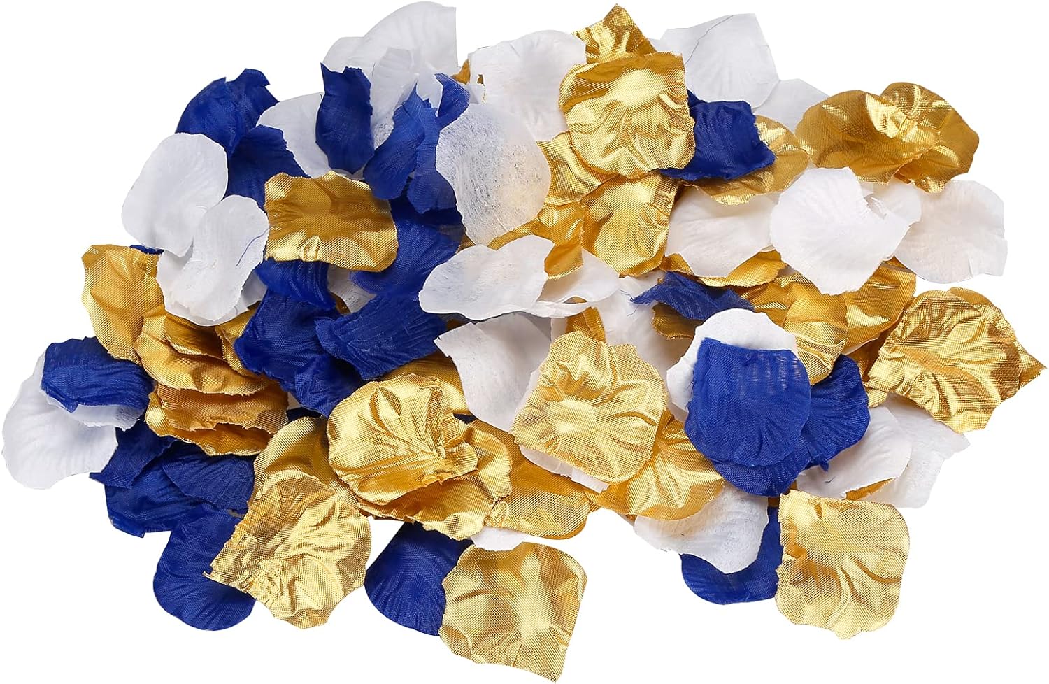 900pcs White Navy Blue Gold Artificial Silk Rose Petals for Wedding Events