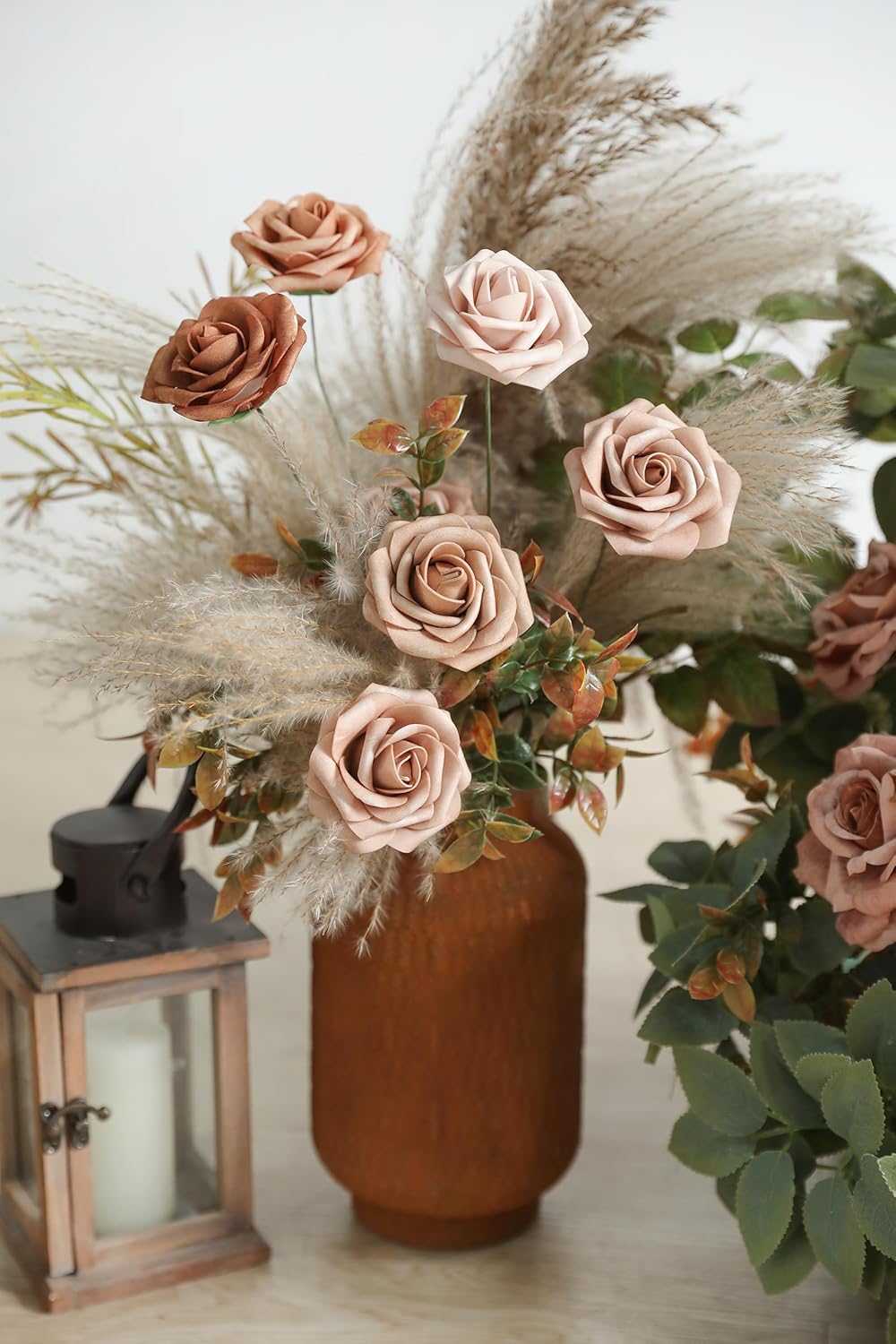 Artificial Dusty Rose Flowers 25pcs for Wedding Centerpieces