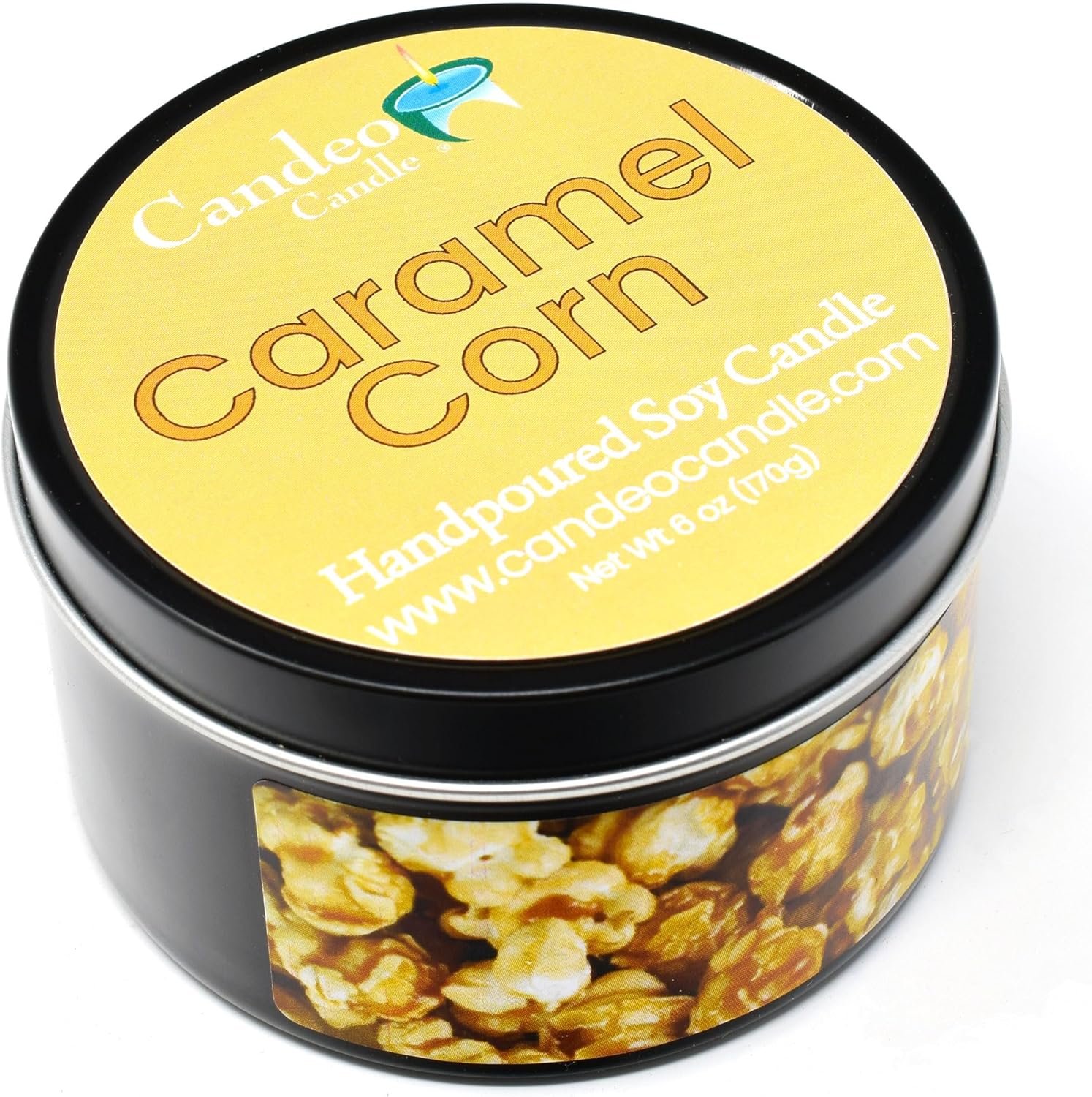 Caramel Corn Soy Wax Travel Tin Candles