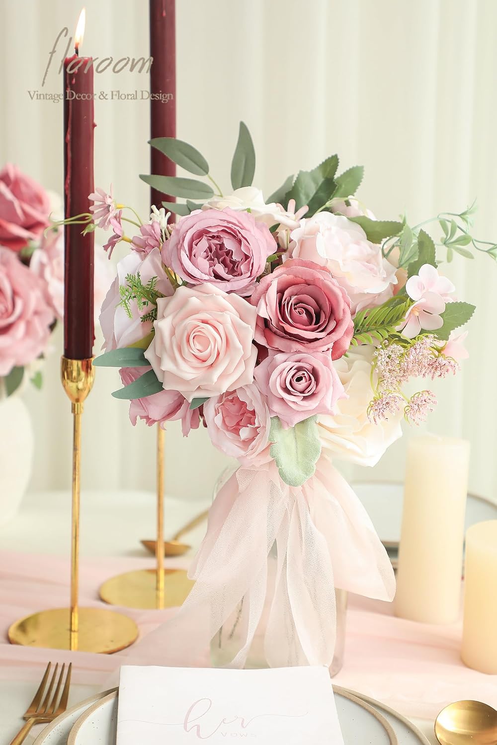 Floroom Dusty Rose Artificial Flowers Set