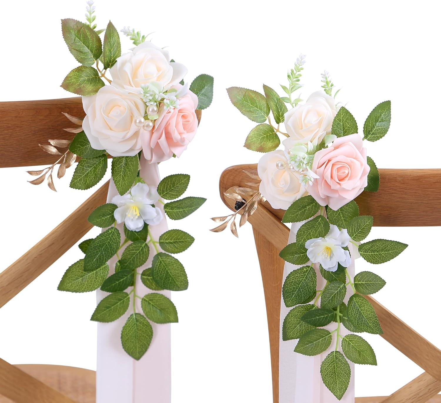 10 Pink Wedding Chair Decor Flowers for Aisle Ceremony