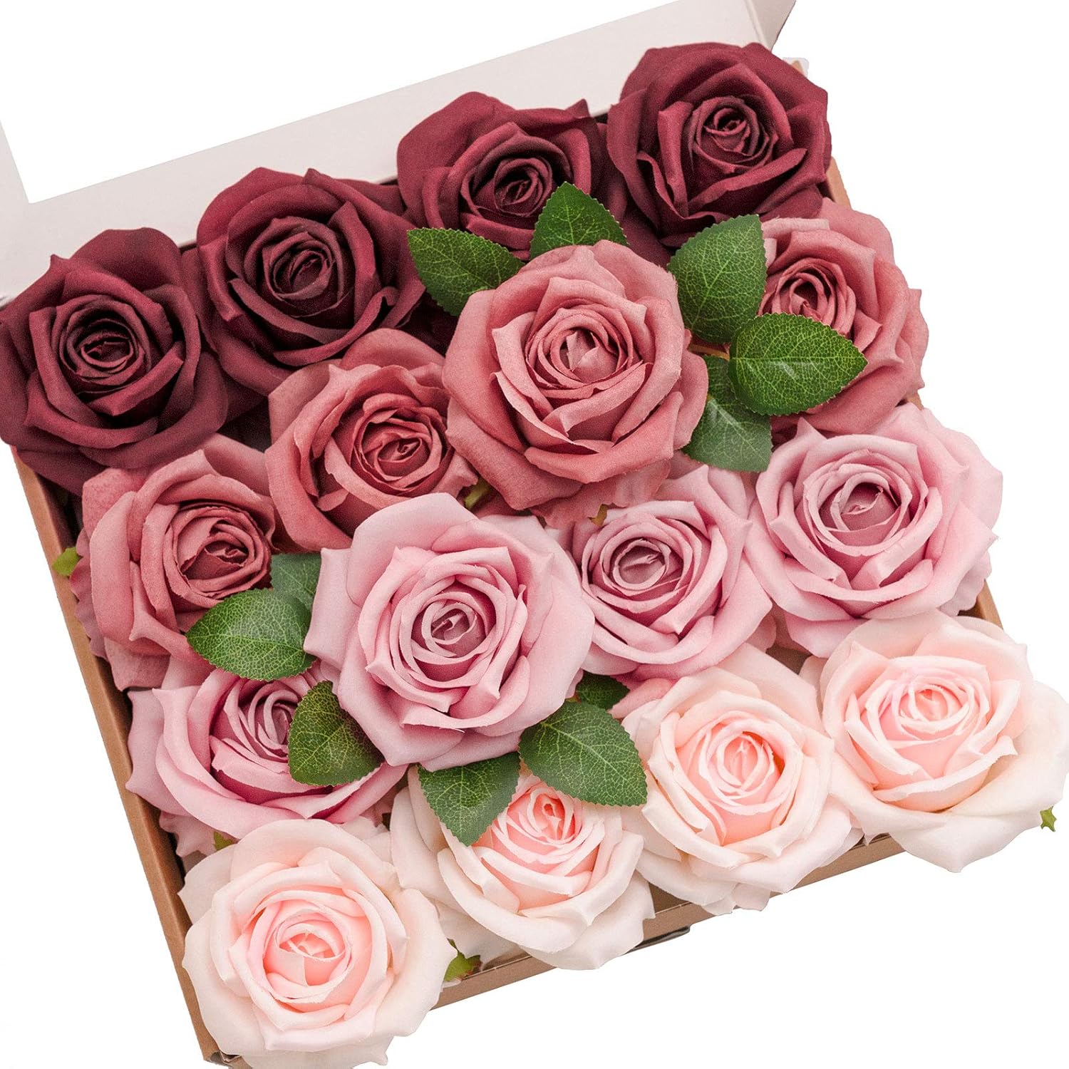 Lings Moment Artificial Burgundy Flowers 16pcs