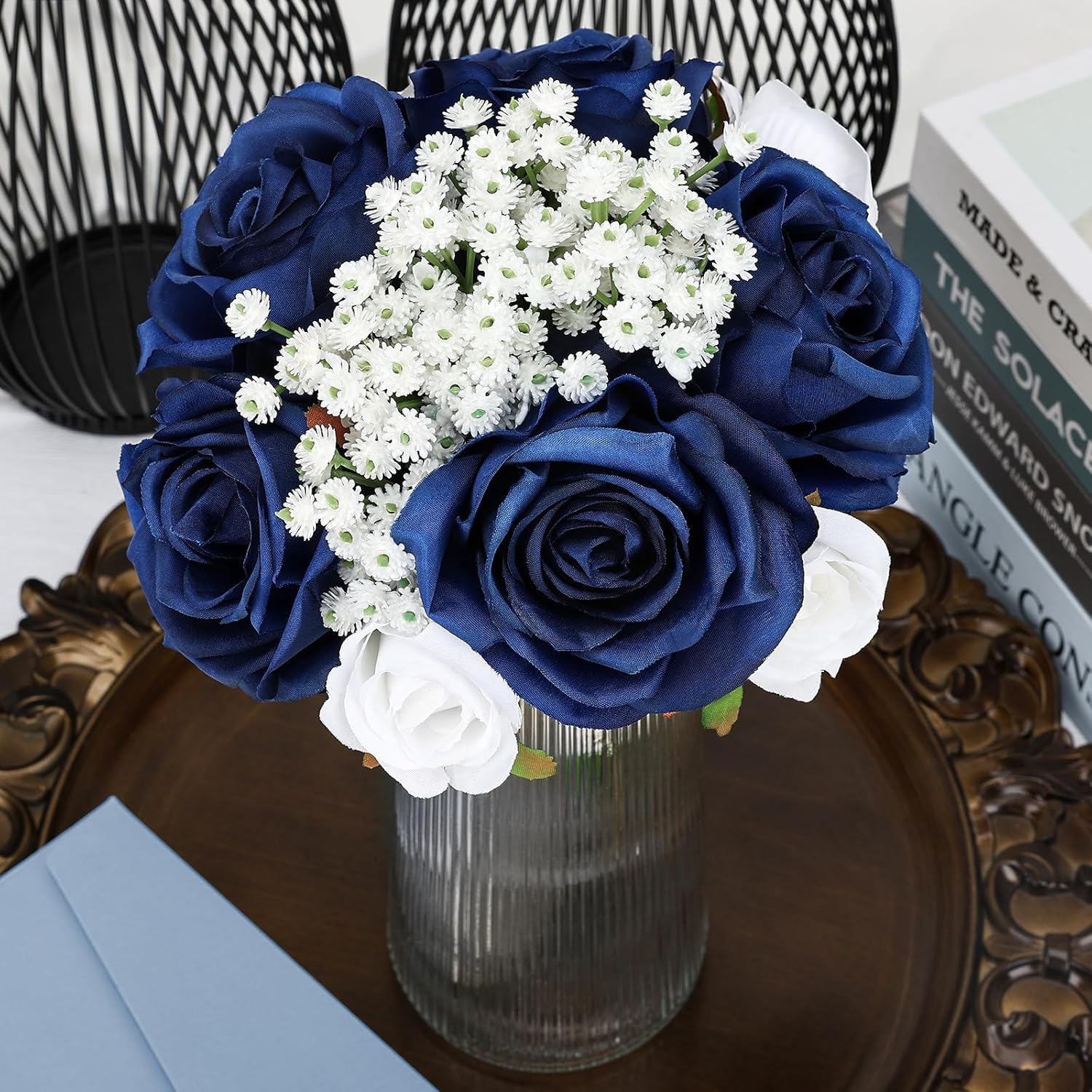 Wedding Bridesmaid Bouquets Set of 6 Royal Blue