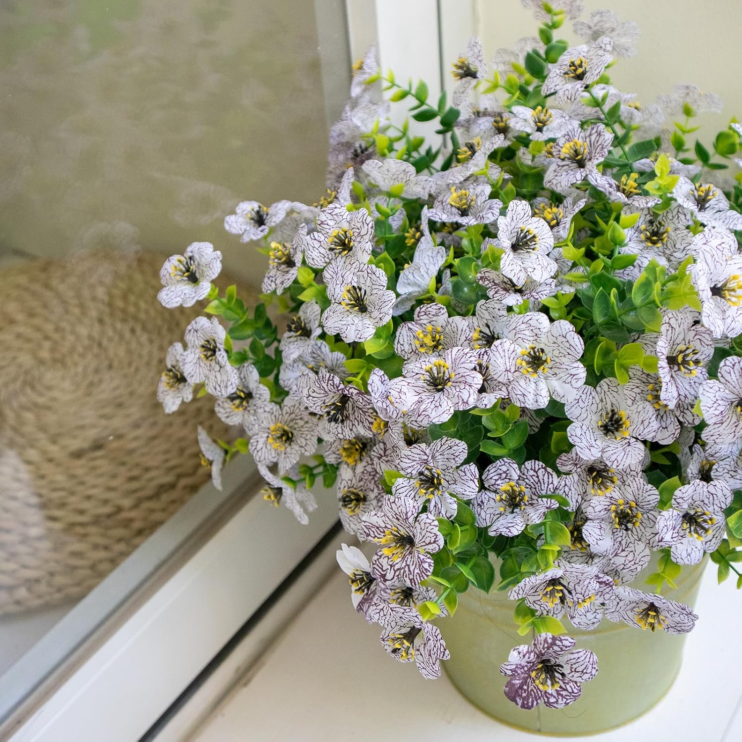 VDVST 10 Bundle Artificial White Flowers Set