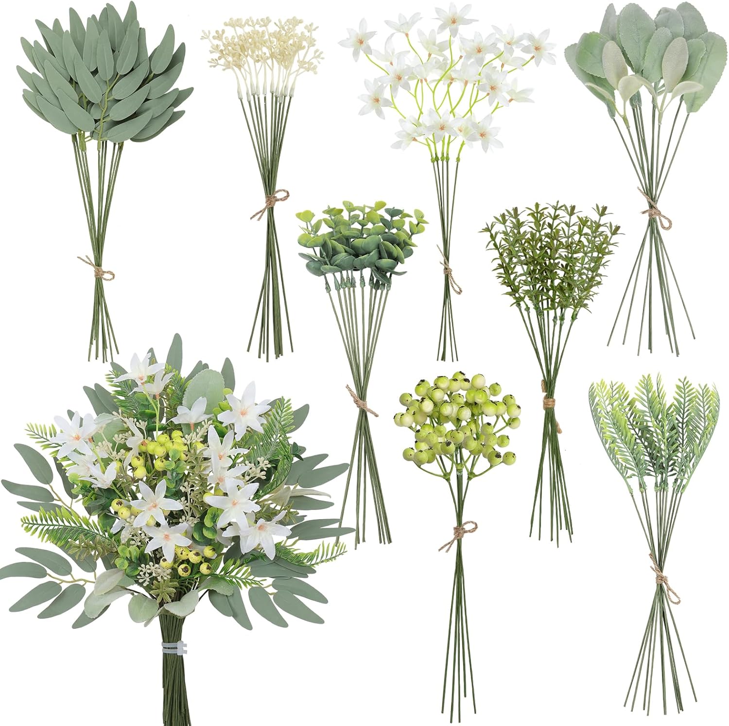 Alynsehom Artificial Flower Stems Set 70 Pcs Wedding Decor