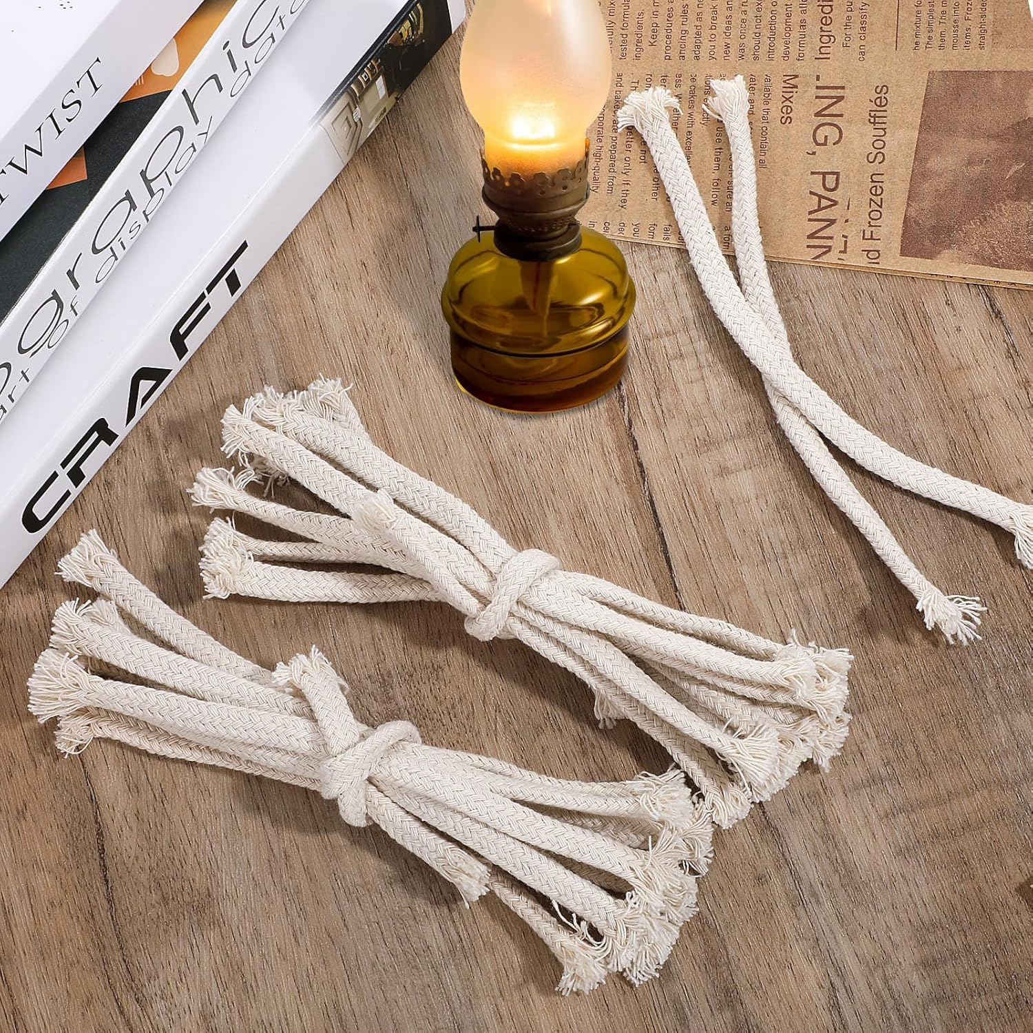 20 PCS Cotton Oil Lamp Wicks Replacement for Candles and Burners