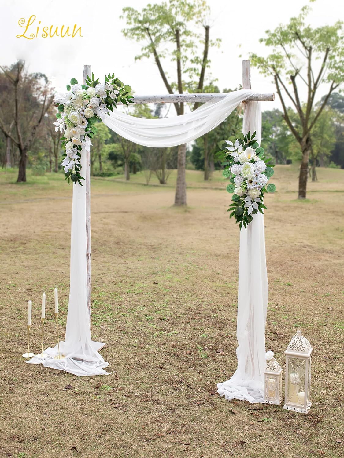 Lisuun Wedding Arch Flowers - 3 Piece Decor Set