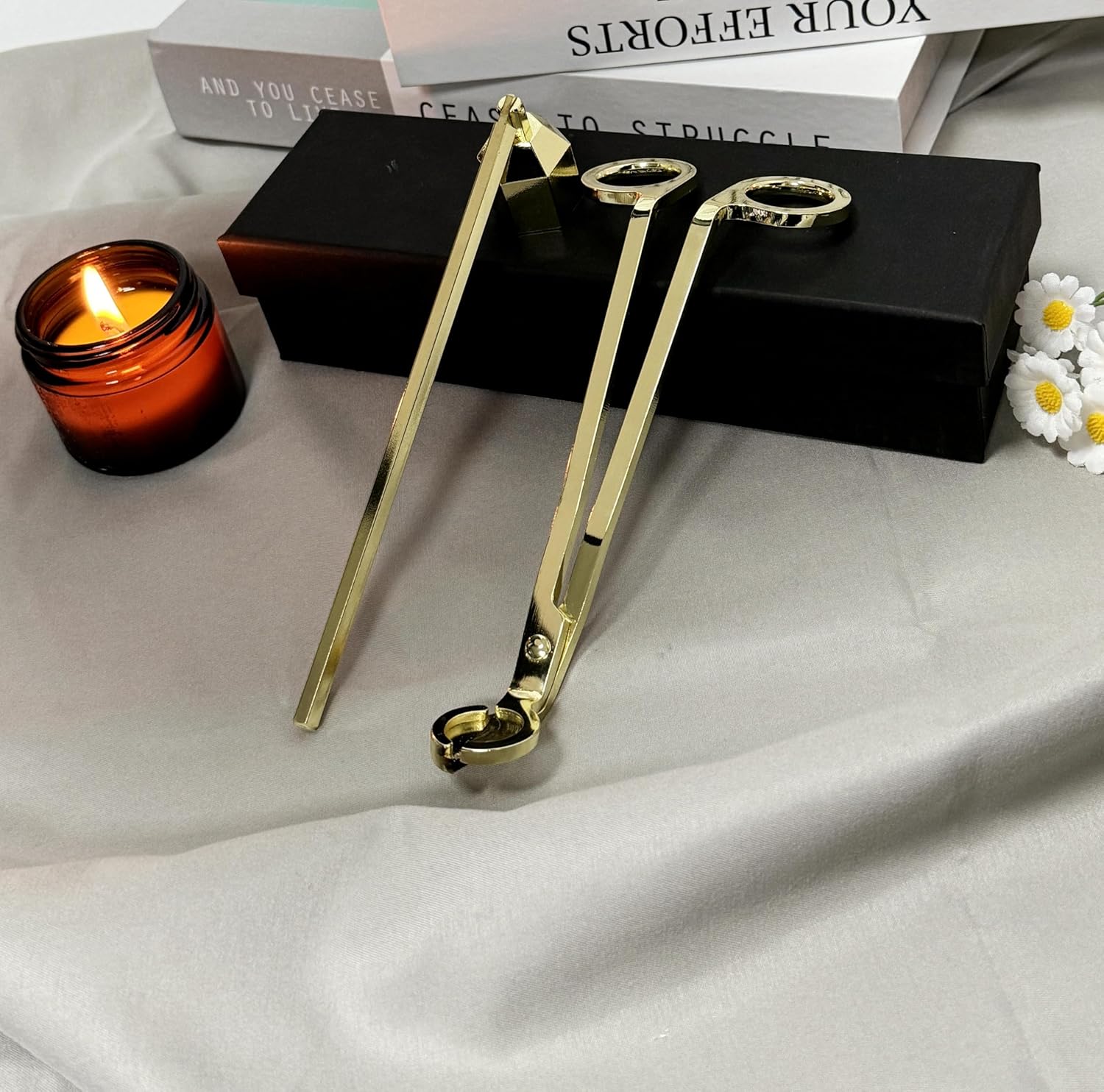 Santiyis Gold Candle Care Kit With Wick Trimmer And Snuffer