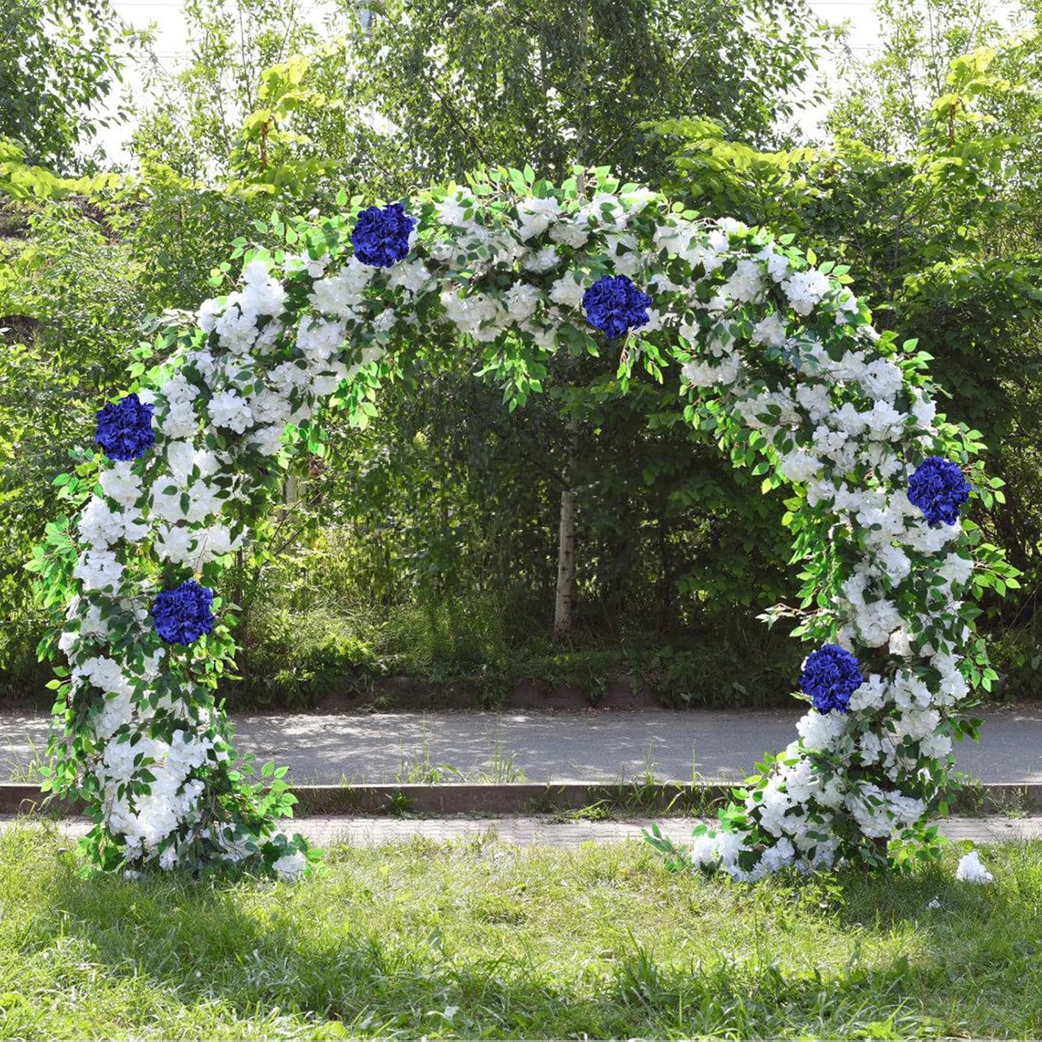 AVIVIHO 65 Pcs Navy Blue Hydrangea Artificial Flowers Realistic