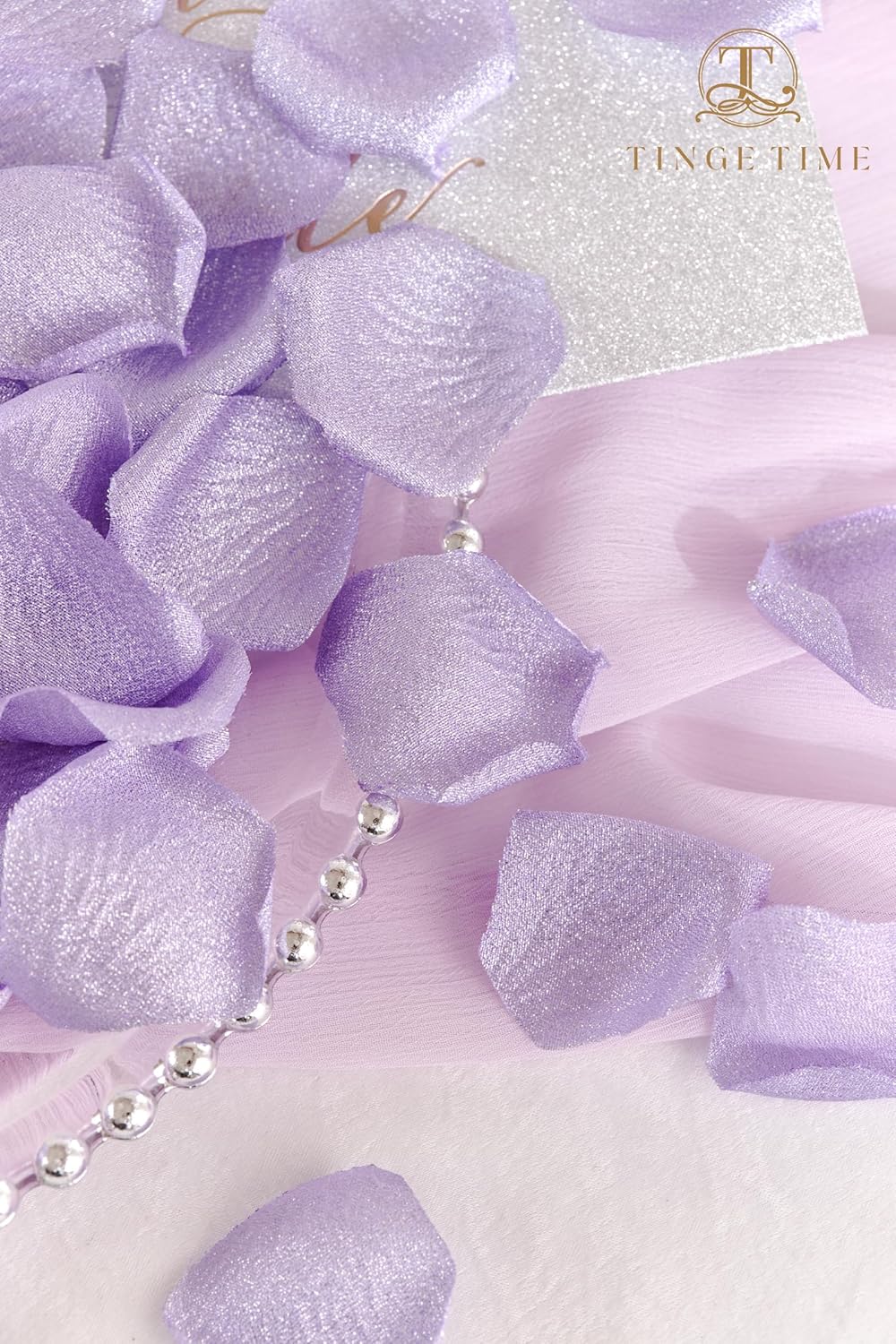 TINGE TIME 300pcs Silk Rose Petals Gold Yarn Wedding Decor