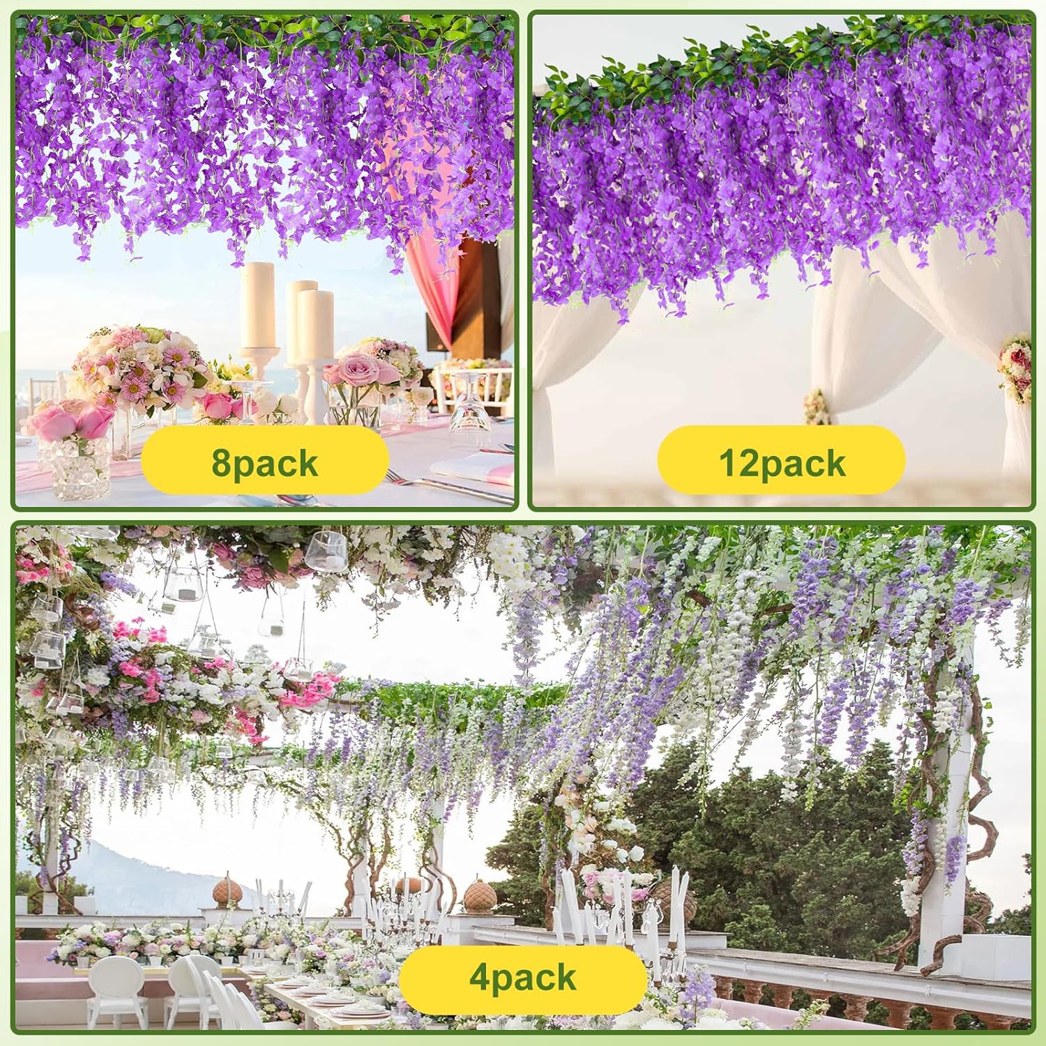 Alotiki Wisteria Artificial Flowers Garland 60ft