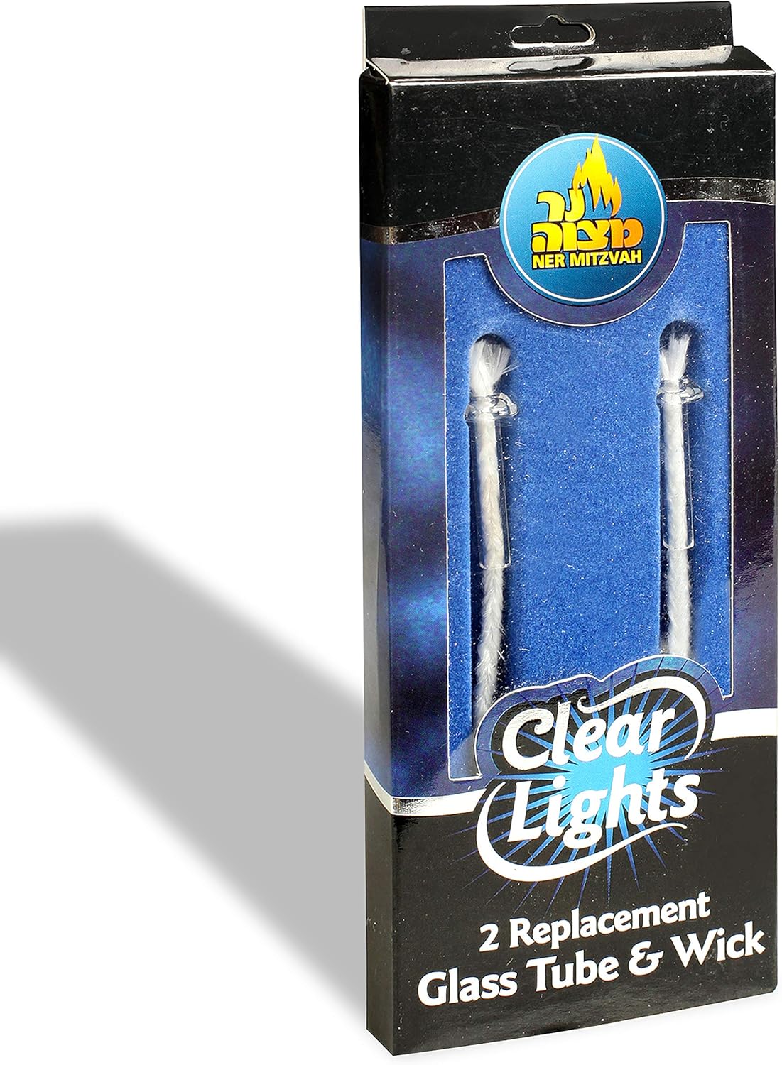 Ner Mitzvah Replacement Wicks for Glass Paraffin Candles Pack of 2