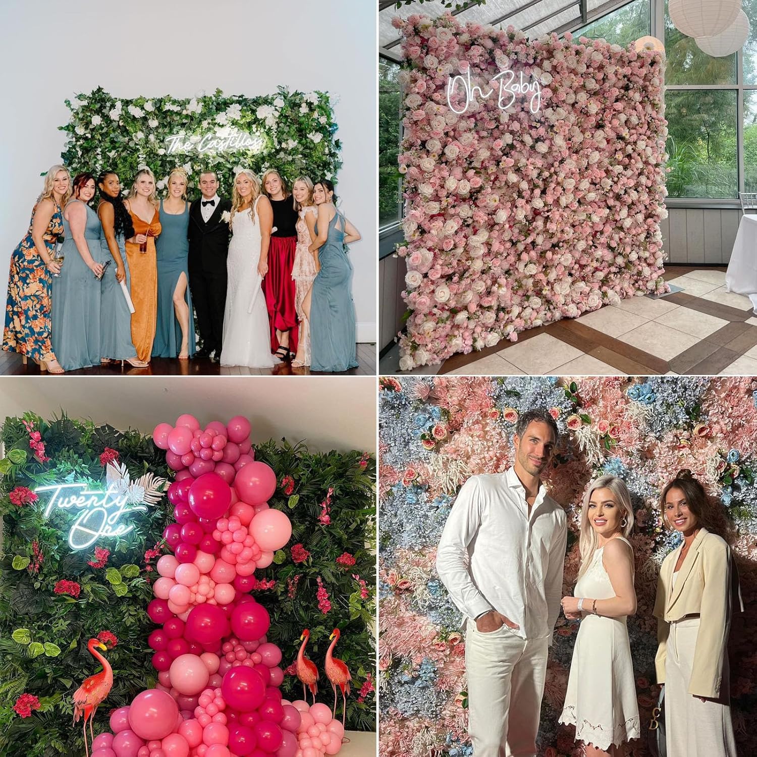 Coco Flowerwall 3D Silk Floral Backdrop Panel Set 2x 2x8ft