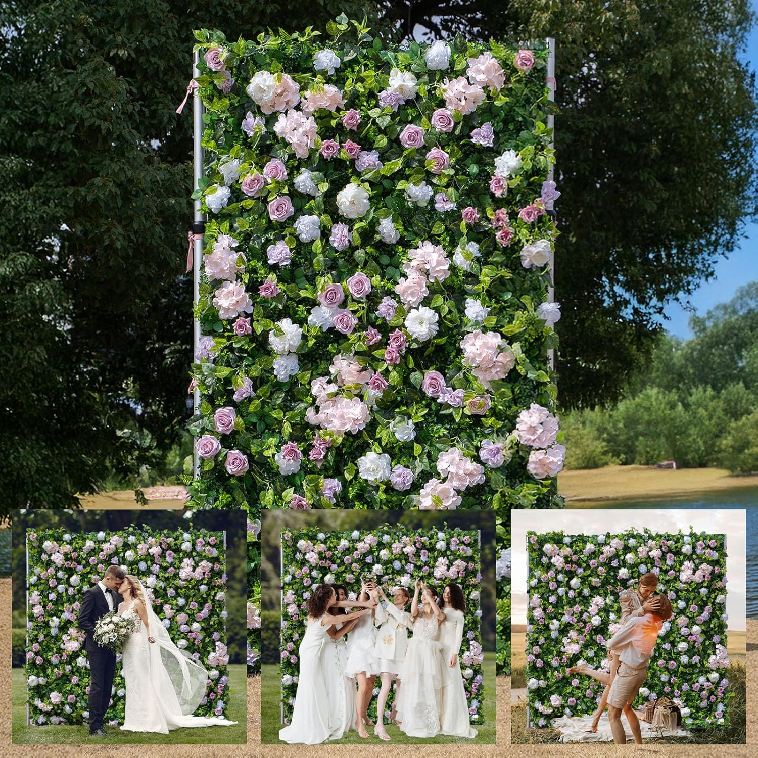 Coco Flowerwall 3D Silk Floral Backdrop Panel Set 2x 2x8ft