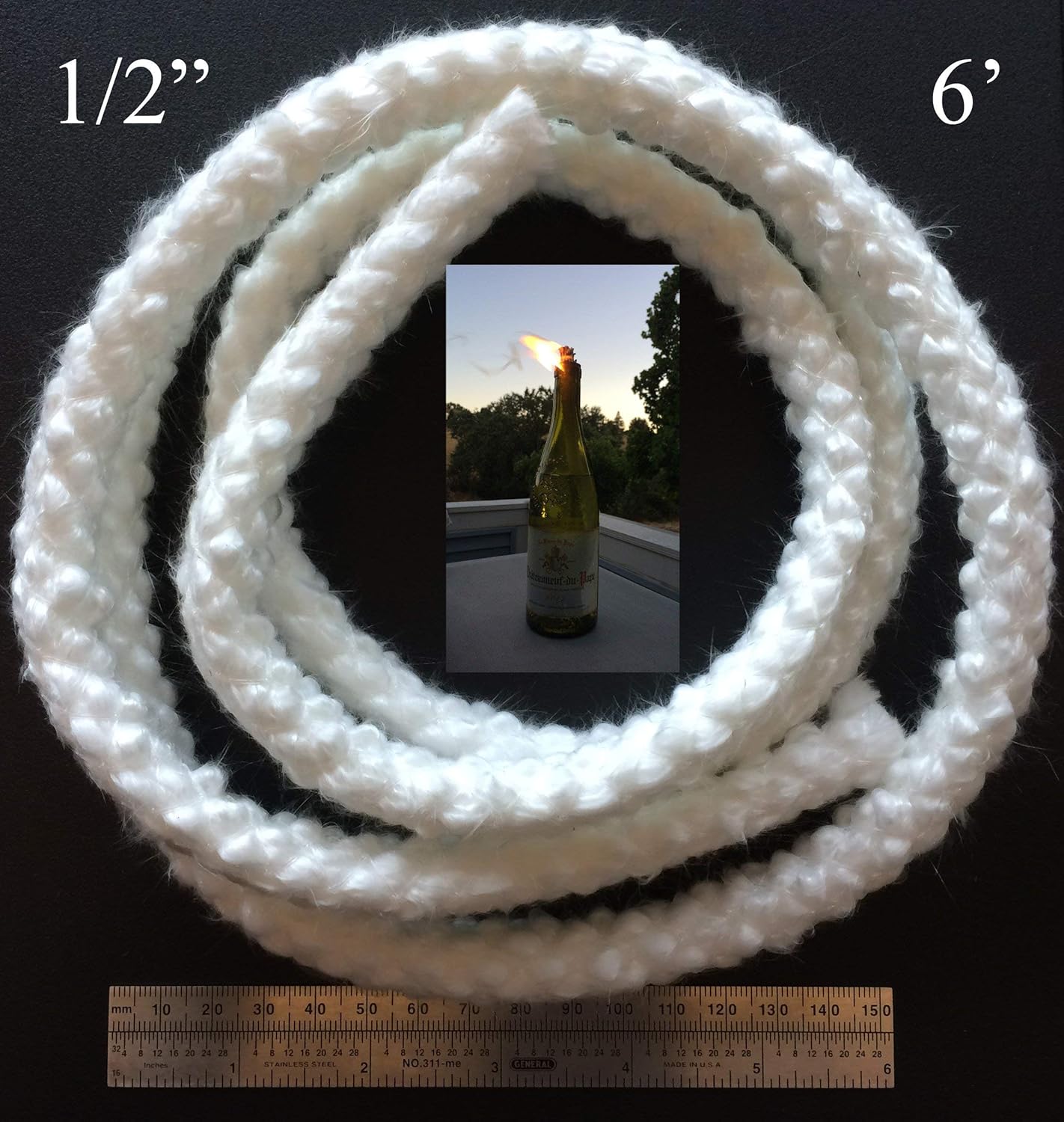 12 x 6 Fiberglass Wick Replacement for Kerosene Lamps