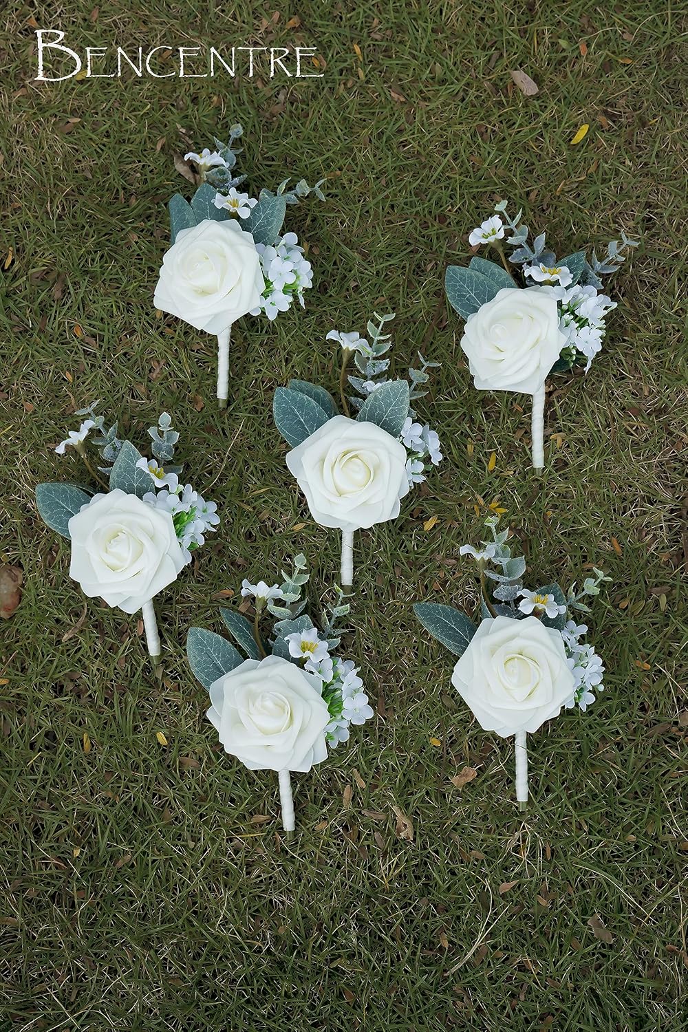 Ivory Boutonniere Set for Men Prom Wedding Graduation
